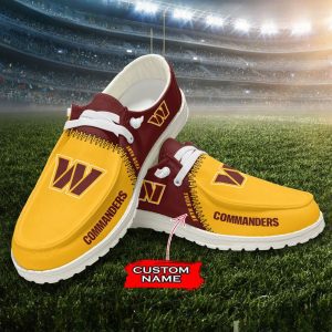 NFL Washington Commanders Hey Dude Shoes Wally Lace Up Loafers Moccasin Slippers HDS1723