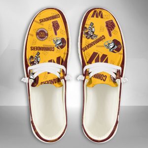 NFL Washington Commanders Hey Dude Shoes Wally Lace Up Loafers Moccasin Slippers HDS2262