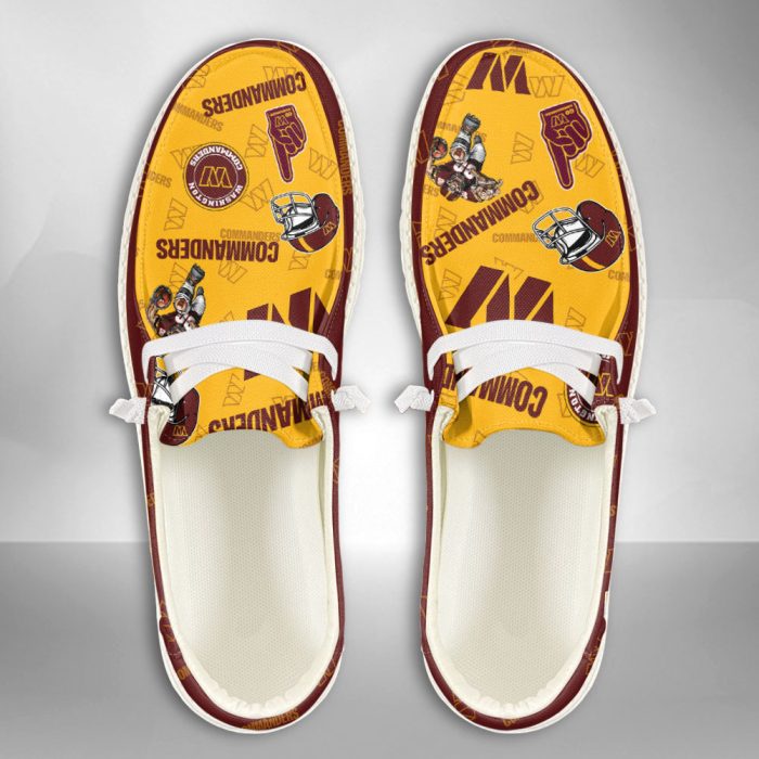 NFL Washington Commanders Hey Dude Shoes Wally Lace Up Loafers Moccasin Slippers HDS2731