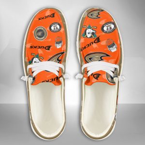 NHL Anaheim Ducks Hey Dude Shoes Wally Lace Up Loafers Moccasin Slippers HDS2653