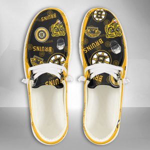 NHL Boston Bruins Hey Dude Shoes Wally Lace Up Loafers Moccasin Slippers HDS2655