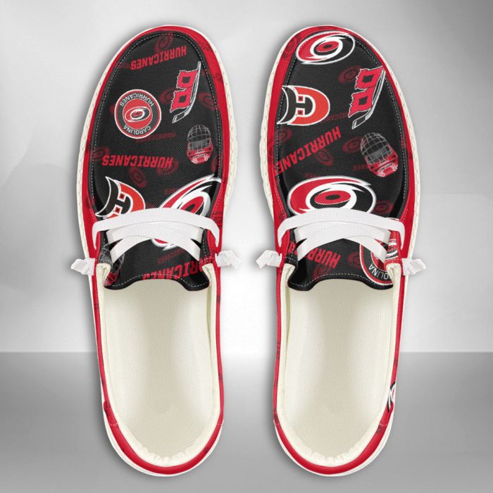 NHL Carolina Hurricanes Hey Dude Shoes Wally Lace Up Loafers Moccasin Slippers HDS2652