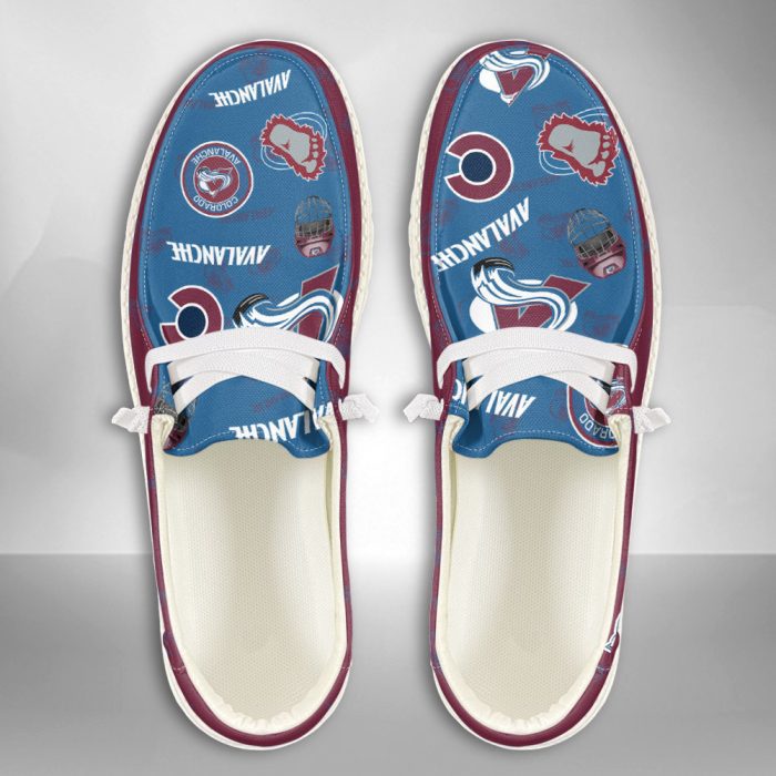 NHL Colorado Avalanche Hey Dude Shoes Wally Lace Up Loafers Moccasin Slippers HDS2650