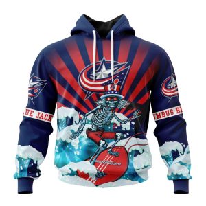 NHL Columbus Blue Jackets Specialized Kits For The Grateful Dead Unisex Pullover Hoodie