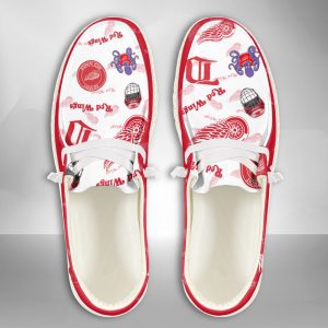 NHL Detroit Red Wings Hey Dude Shoes Wally Lace Up Loafers Moccasin Slippers HDS2644