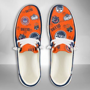 NHL Edmonton Oilers Hey Dude Shoes Wally Lace Up Loafers Moccasin Slippers HDS2646