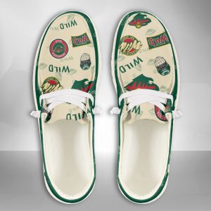 NHL Minnesota Wild Hey Dude Shoes Wally Lace Up Loafers Moccasin Slippers HDS1319