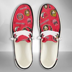 NHL Ottawa Senators Hey Dude Shoes Wally Lace Up Loafers Moccasin Slippers HDS2640