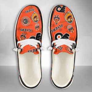 NHL Philadelphia Flyers Hey Dude Shoes Wally Lace Up Loafers Moccasin Slippers HDS2637