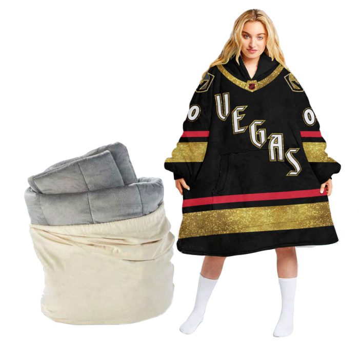 NHL Reverse Retro jerseys Vegas Golden Knights Oodie Blanket Hoodie Wearable Blanket