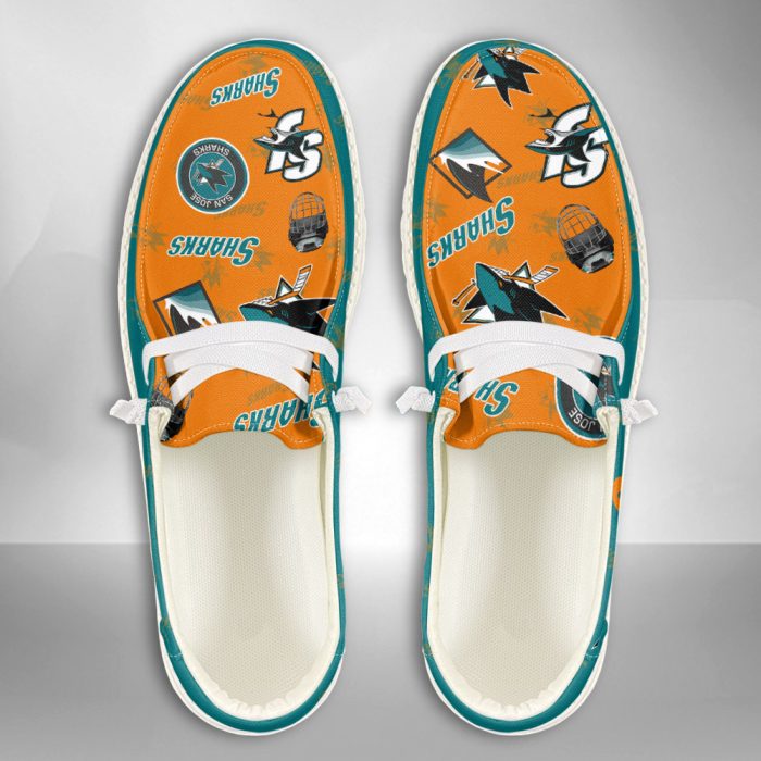 NHL San Jose Sharks Hey Dude Shoes Wally Lace Up Loafers Moccasin Slippers HDS2634