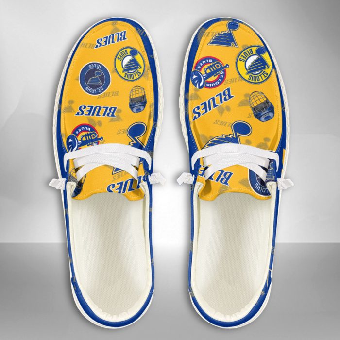 NHL St Louis Blues Hey Dude Shoes Wally Lace Up Loafers Moccasin Slippers HDS2639
