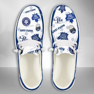 NHL Toronto Maple Leafs Hey Dude Shoes Wally Lace Up Loafers Moccasin Slippers HDS1335