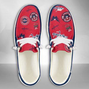 NHL Washington Capitals Hey Dude Shoes Wally Lace Up Loafers Moccasin Slippers HDS1270