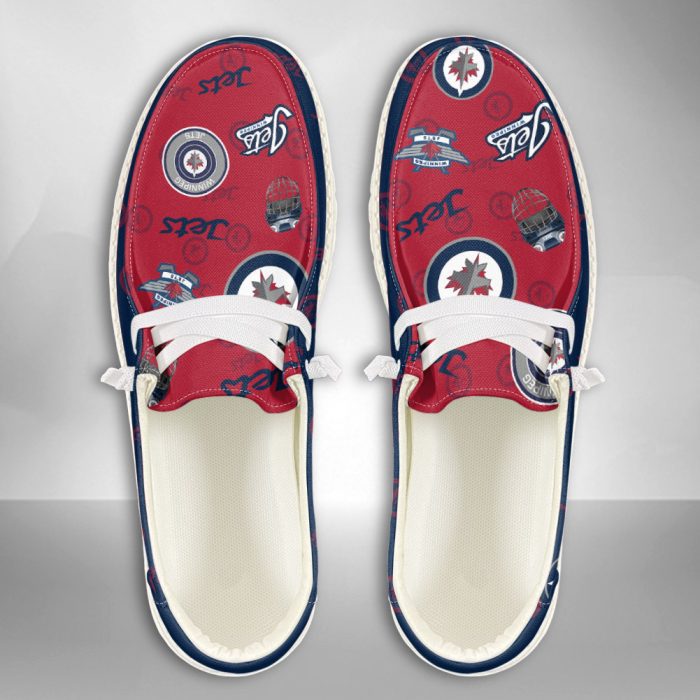 NHL Winnipeg Jets Hey Dude Shoes Wally Lace Up Loafers Moccasin Slippers HDS2630