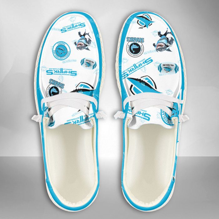 NRL Cronulla-Sutherland Sharks Hey Dude Shoes Wally Lace Up Loafers Moccasin Slippers HDS2610