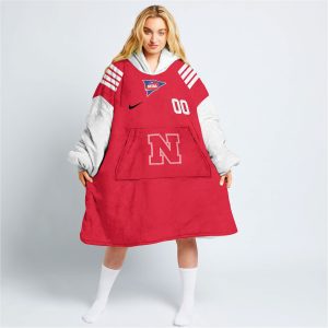 Nebraska Cornhuskers - Personalize Oodie Blanket Hoodie Wearable Blanket