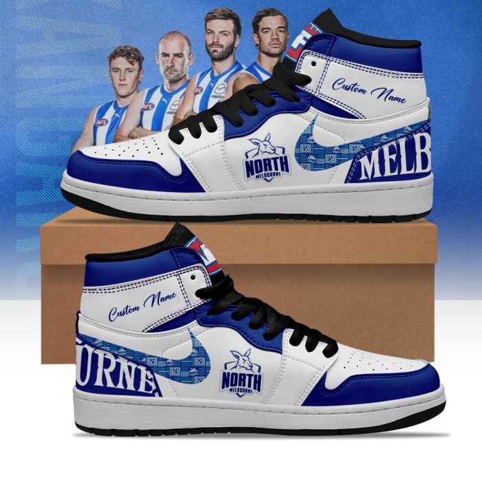 North Melbourne Kangaroos AFL Personalized AJ1 Nike Sneakers High Top Shoes