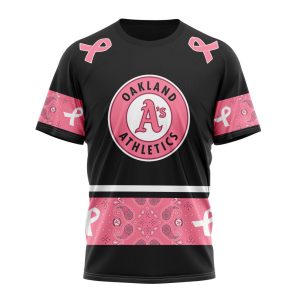 Oakland Athletics Specialized Design In Classic Style With Paisley! In October We Wear Pink Breast Cancer Unisex T-Shirt