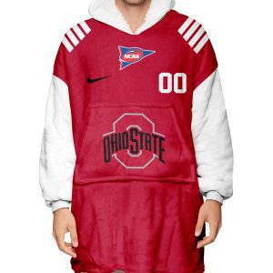 Ohio State Buckeyes - Personalize Oodie Blanket Hoodie Wearable Blanket