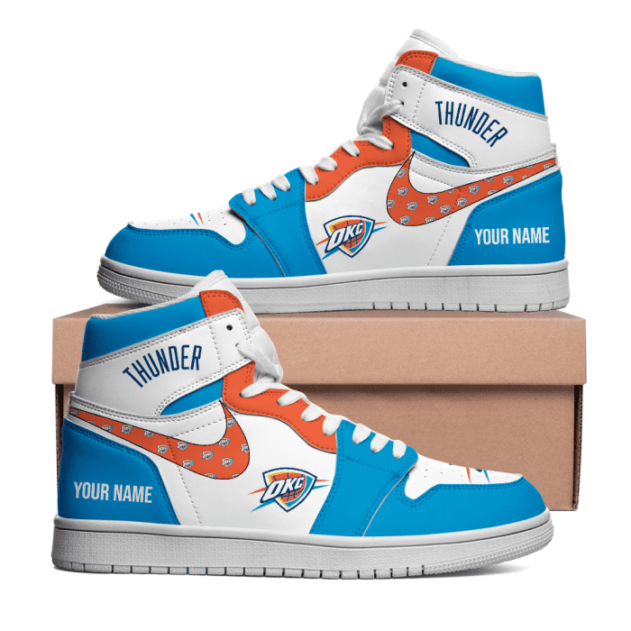 Oklahoma City Thunder Personalized NBA AJ1 Nike Sneakers High Top