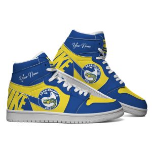 Parramatta Eels Custom Name NRL AJ1 Nike Sneakers High Top Shoes Collection
