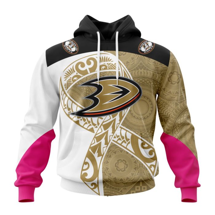 Personalized Anaheim Ducks Specialized Samoa Fights Cancer Unisex Pullover Hoodie