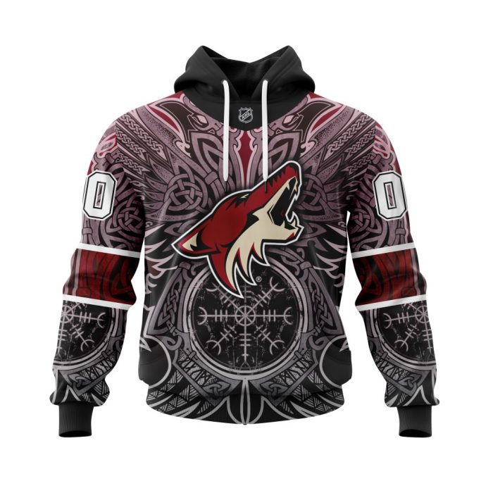 Personalized Arizona Coyotes Dark Norse Viking Symbols Unisex Pullover Hoodie