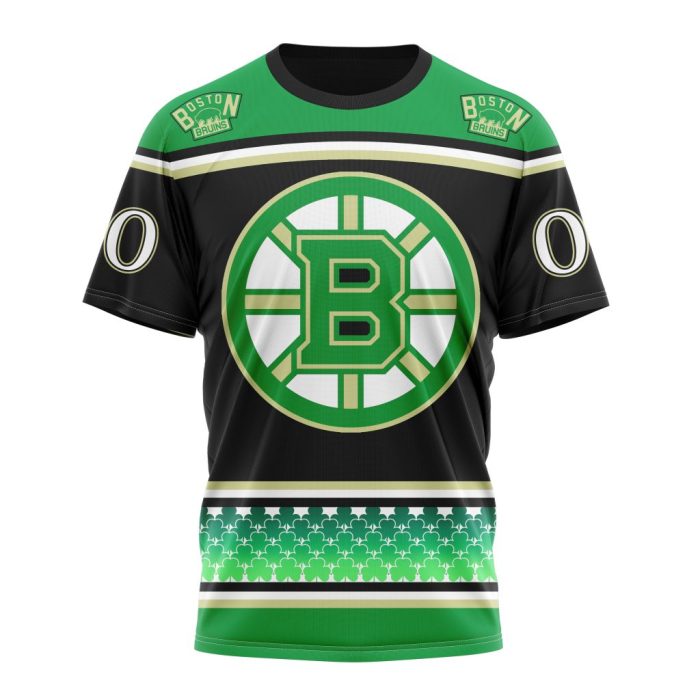 Personalized Boston Bruins Lucky Shamrock Hockey Celebrate St Patrick's Day Unisex Tshirt TS4415