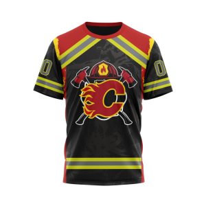 Personalized Calgary Flames Honor Firefighter Unisex Tshirt TS4433
