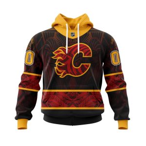 Personalized Calgary Flames Specialized Native With Samoa Culture Unisex Pullover Hoodie