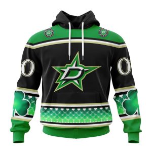 Personalized Dallas Stars Lucky Shamrock Hockey Celebrate St Patrick's Day Unisex Pullover Hoodie