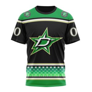 Personalized Dallas Stars Lucky Shamrock Hockey Celebrate St Patrick's Day Unisex Tshirt TS4478