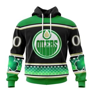 Personalized Edmonton Oilers Lucky Shamrock Hockey Celebrate St Patrick's Day Unisex Pullover Hoodie