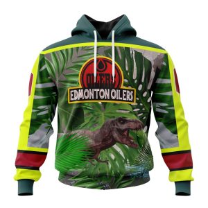 Personalized Edmonton Oilers Specialized Jersey Hockey For Jurassic World Unisex Pullover Hoodie