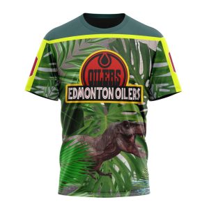 Personalized Edmonton Oilers Specialized Jersey Hockey For Jurassic World Unisex Tshirt TS4500