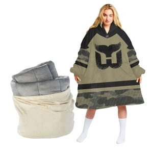 Personalized Hartford Whalers Military Jersey Camo Oodie Blanket Hoodie Wearable Blanket