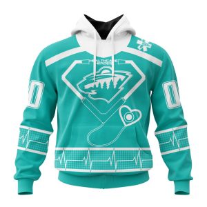 Personalized Minnesota Wild Special Design Honoring Healthcare Heroes Unisex Pullover Hoodie