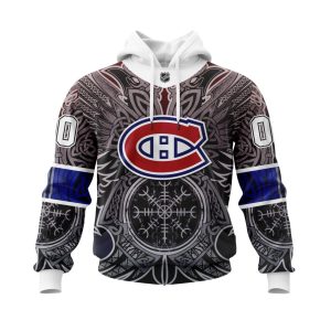 Personalized Montreal Canadiens Dark Norse Viking Symbols Unisex Pullover Hoodie