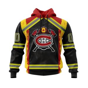 Personalized Montreal Canadiens Honor Firefighter Unisex Pullover Hoodie