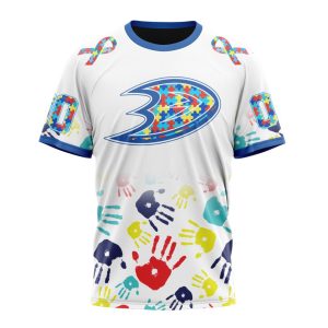 Personalized NHL Anaheim Ducks Autism Awareness Hands Design Unisex Tshirt TS4578