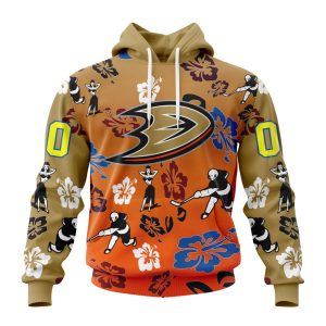 Personalized NHL Anaheim Ducks Hawaiian Style Design For Fans Unisex Pullover Hoodie