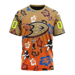Personalized NHL Anaheim Ducks Hawaiian Style Design For Fans Unisex Tshirt TS4580