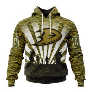 Personalized NHL Anaheim Ducks Military Camo Kits For Veterans Day And Rememberance Day Unisex Pullover Hoodie
