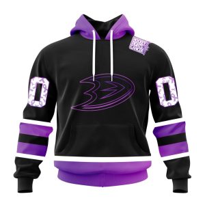 Personalized NHL Anaheim Ducks Special Black Hockey Fights Cancer Unisex Pullover Hoodie