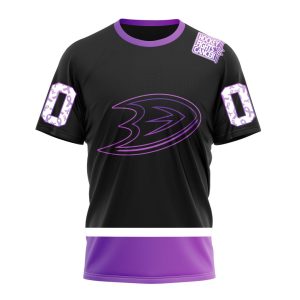 Personalized NHL Anaheim Ducks Special Black Hockey Fights Cancer Unisex Tshirt TS4587