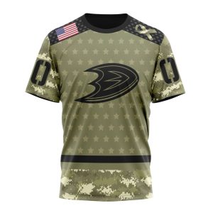 Personalized NHL Anaheim Ducks Special Camo Military Appreciation Unisex Tshirt TS4589