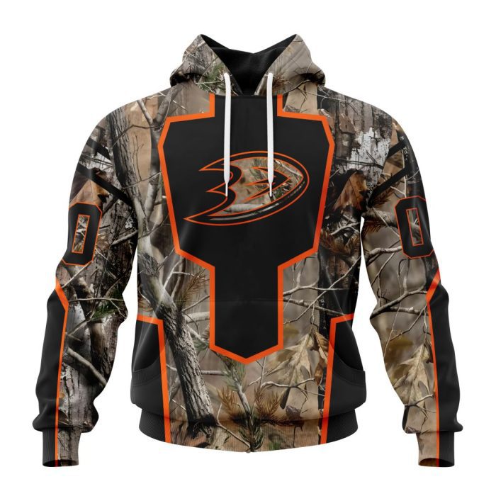 Personalized NHL Anaheim Ducks Special Camo Realtree Hunting Unisex Pullover Hoodie