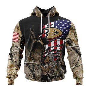 Personalized NHL Anaheim Ducks Special Camo Realtree Hunting Unisex Pullover Hoodie