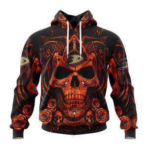 Personalized NHL Anaheim Ducks Special Design With Skull Art Unisex Pullover Hoodie